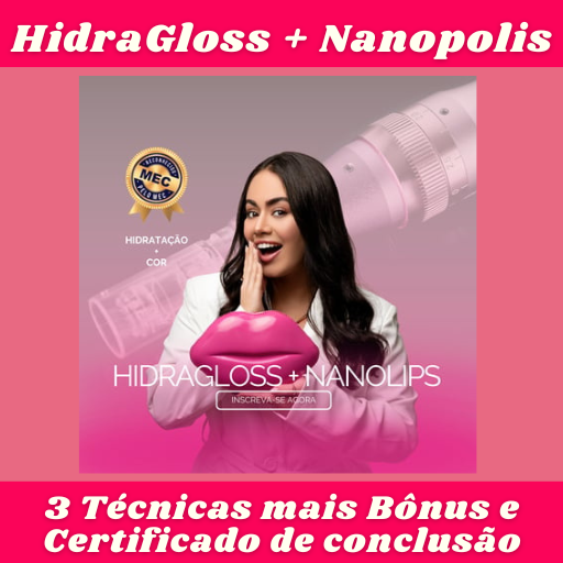 Curso de Hidragloss + Nanolips - Seja Uma Profissional Expert em Lábios